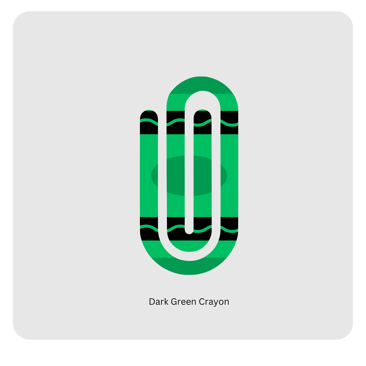 Dark Green Crayon paperclip