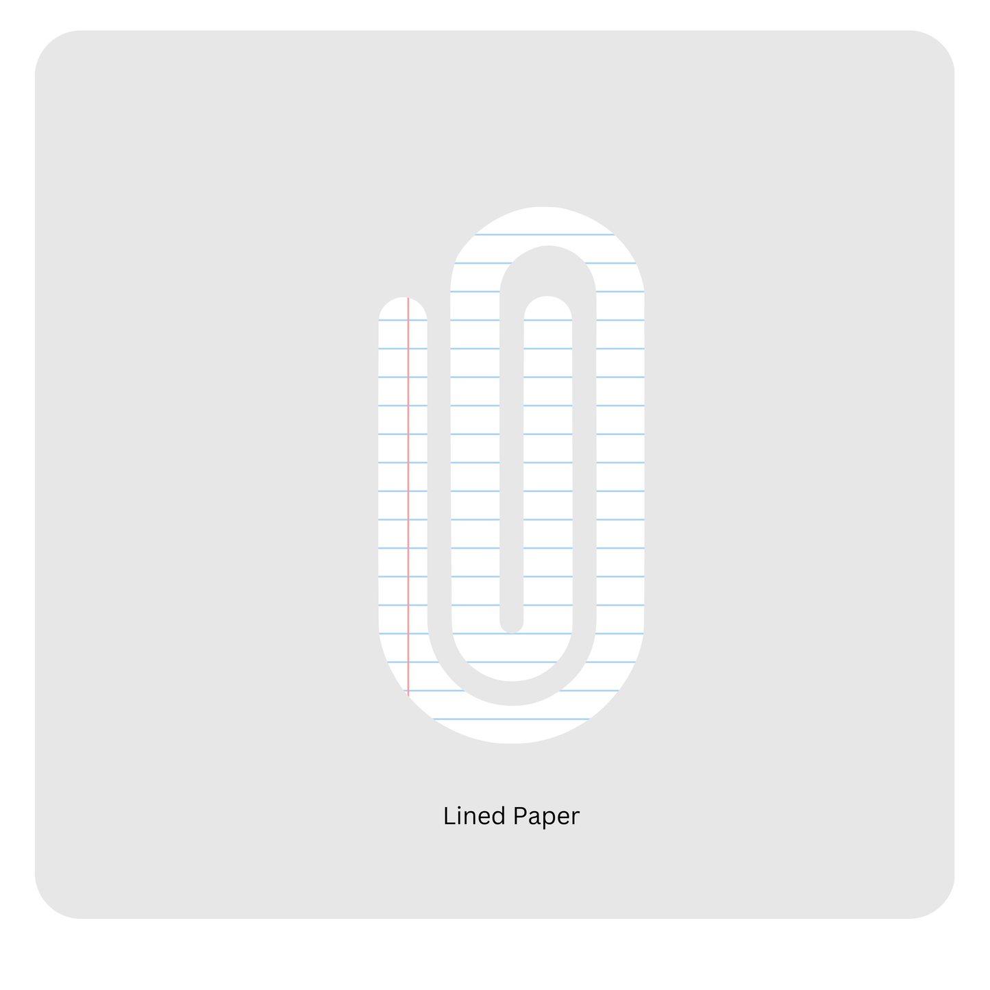 Lined paper paperclip
