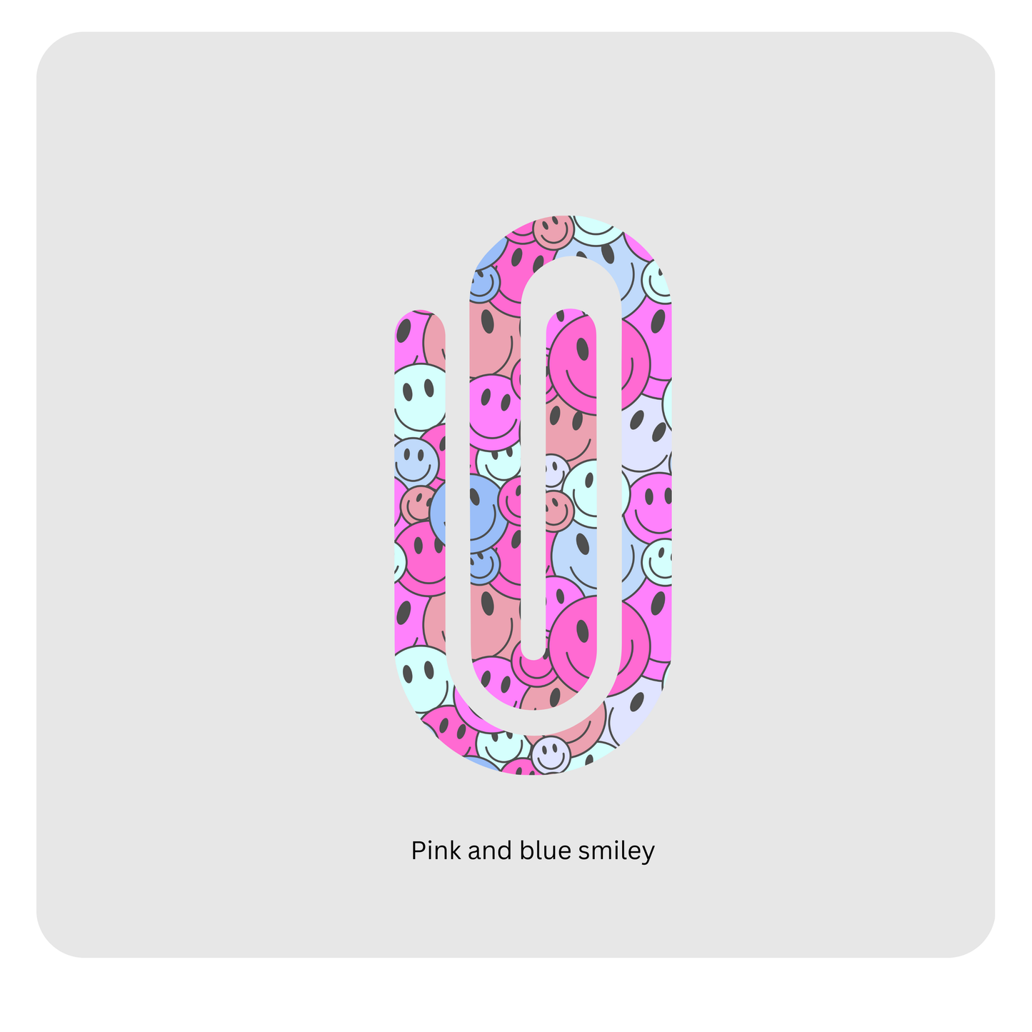 Pink and blue smiley paperclip
