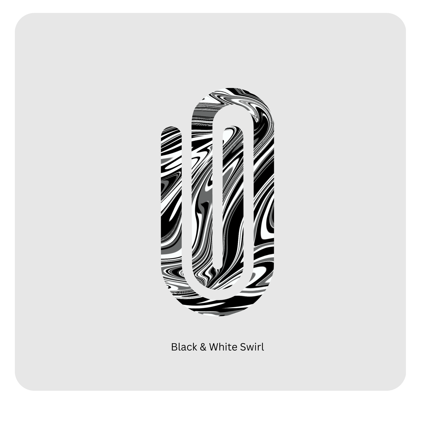 Black & White Swirl paperclip