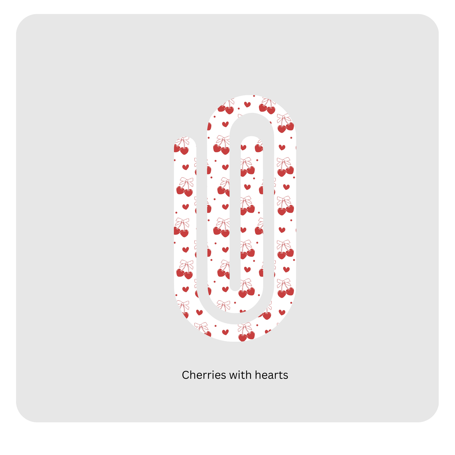 Cherries with red hearts paperclip