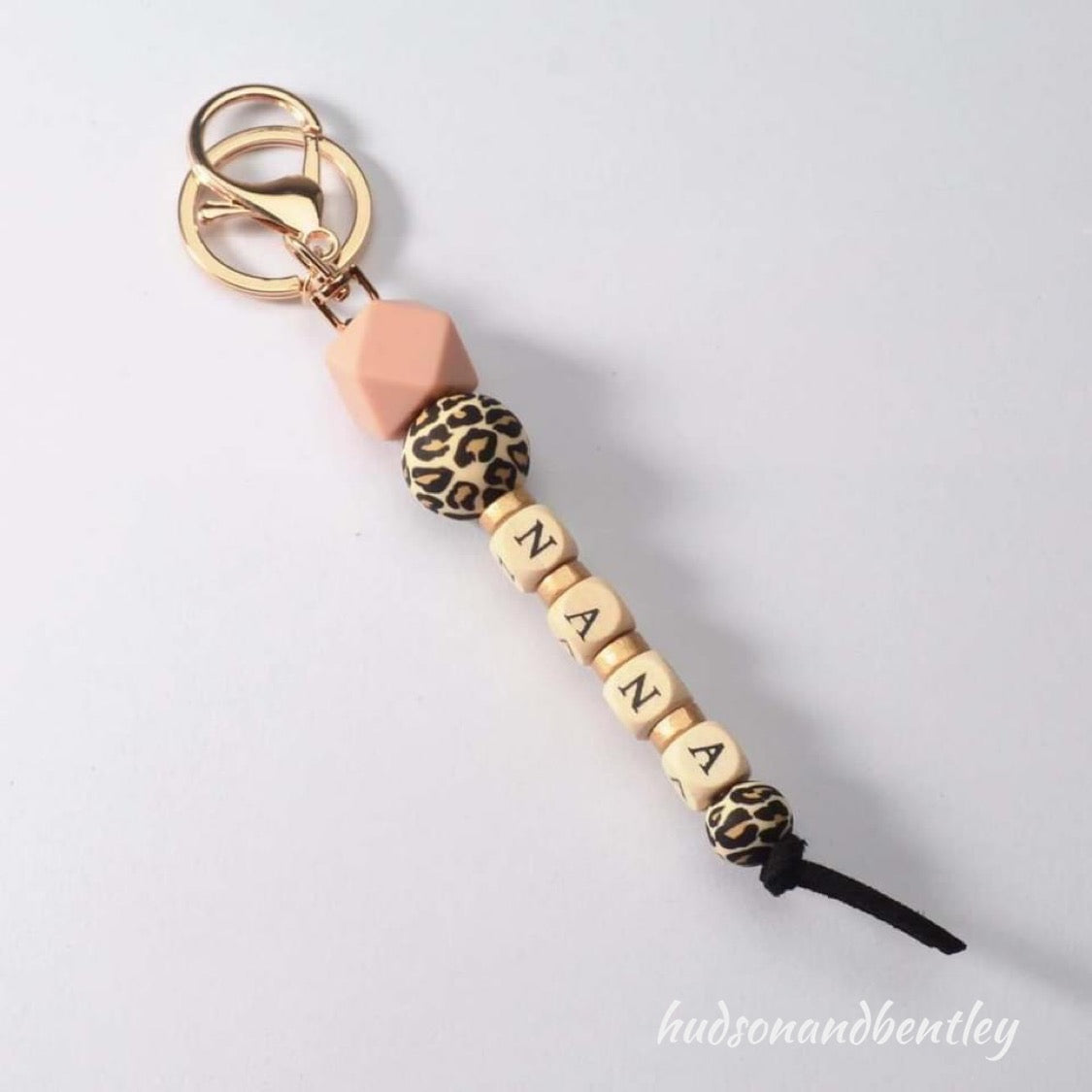 Leopard bead keychain