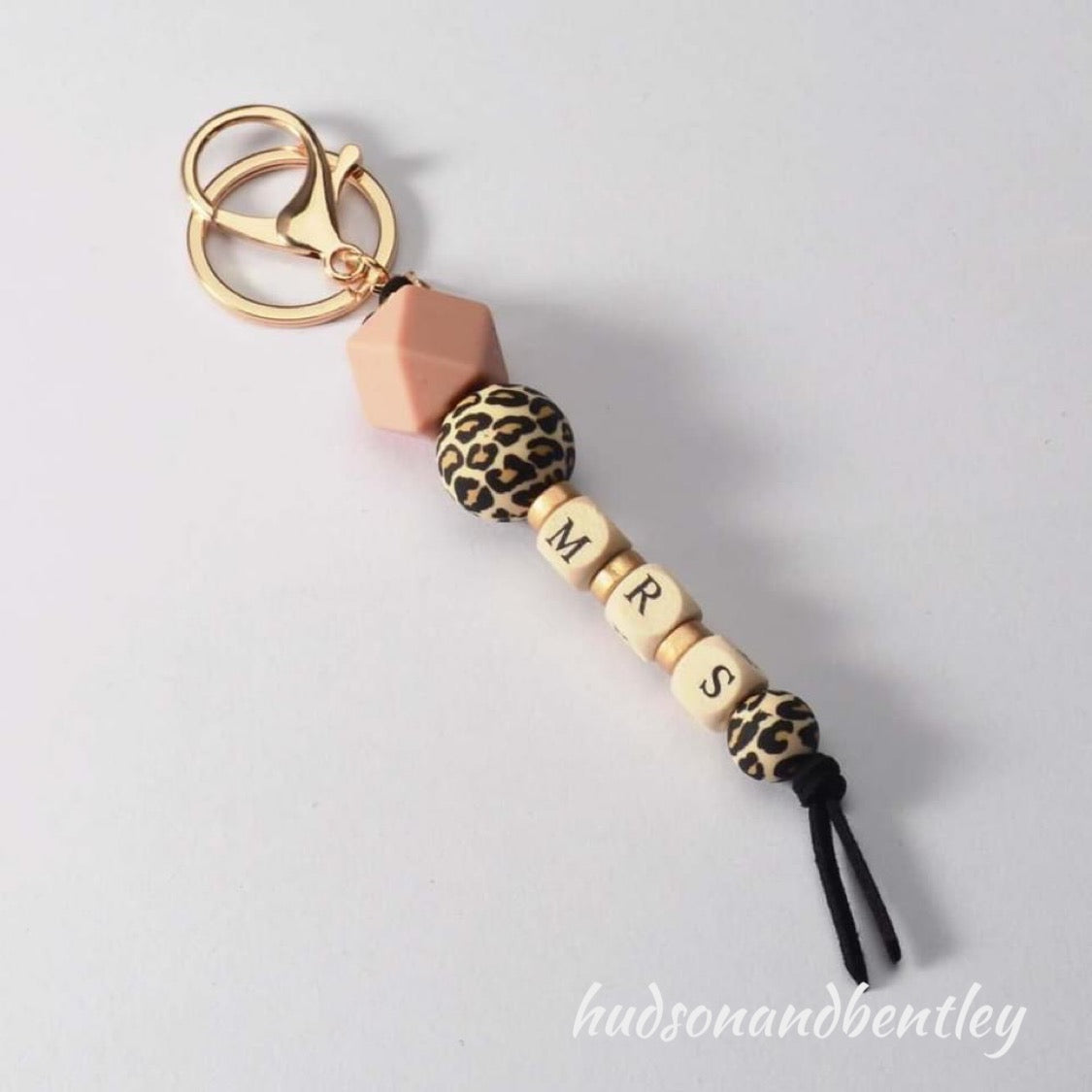 Leopard bead keychain