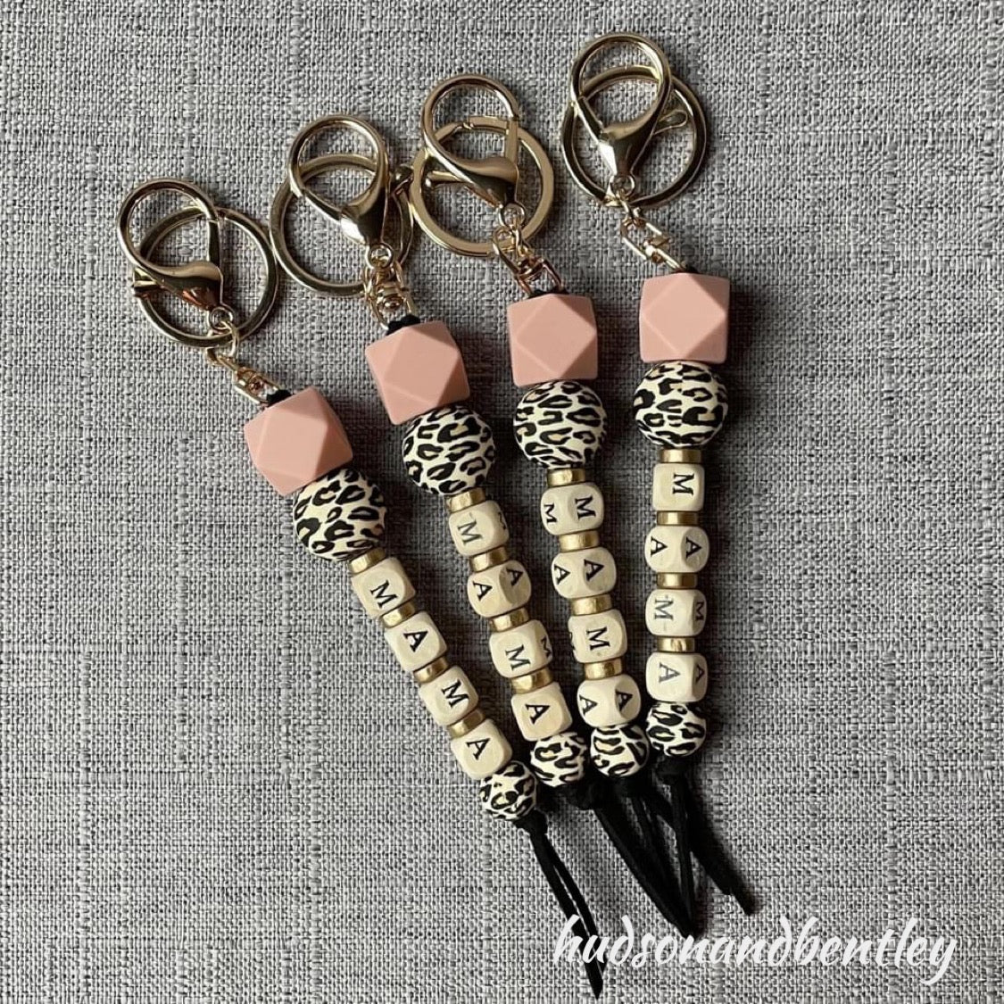 Leopard bead keychain