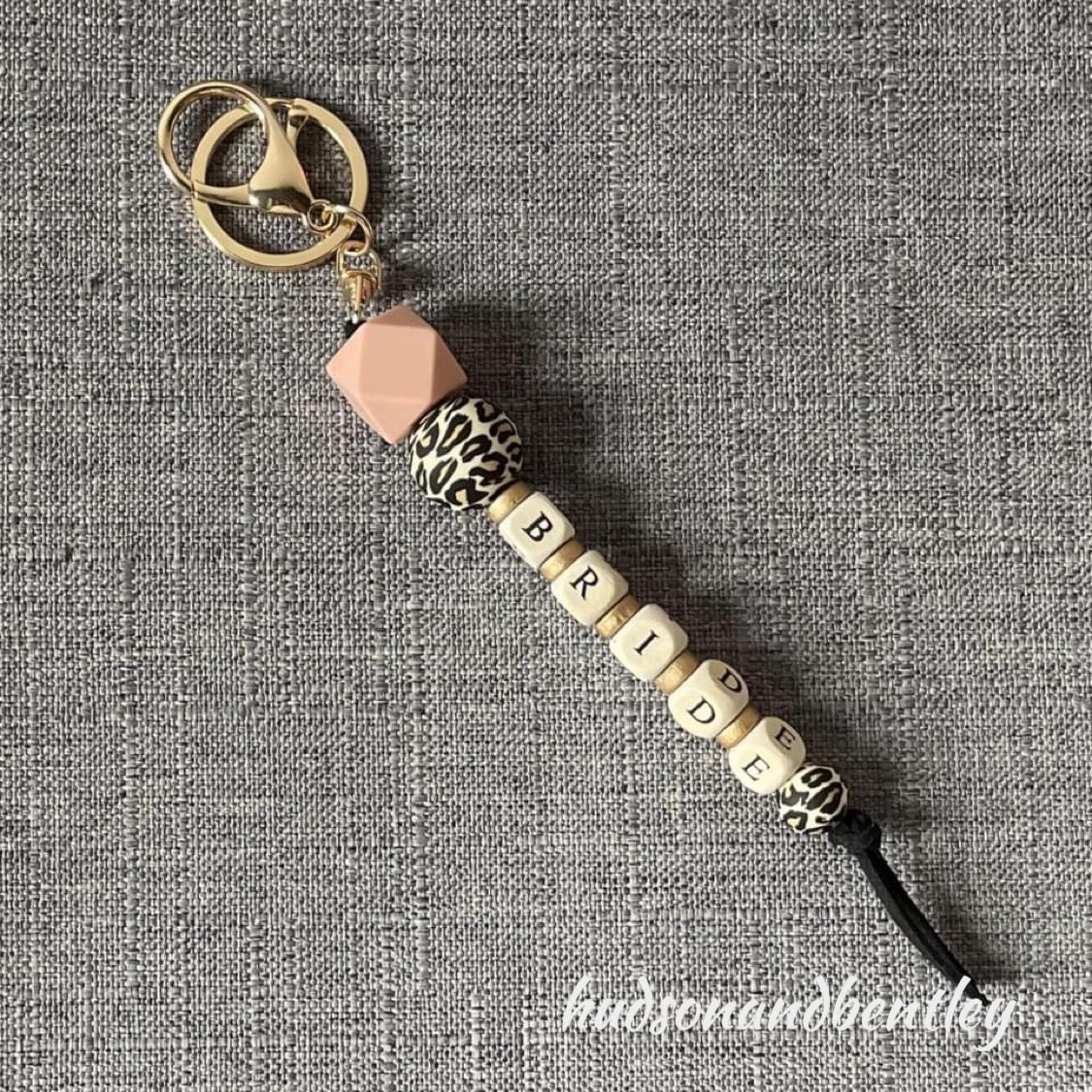 Leopard bead keychain